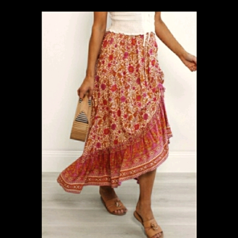 NWT Boho high/low skirt